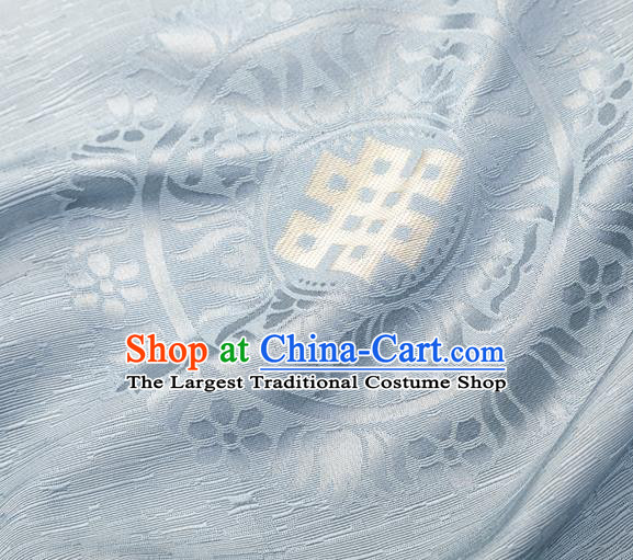 Asian Chinese Traditional Auspicious Pattern Design Gray Brocade Tang Suit Silk Fabric Tapestry Material DIY Satin Damask