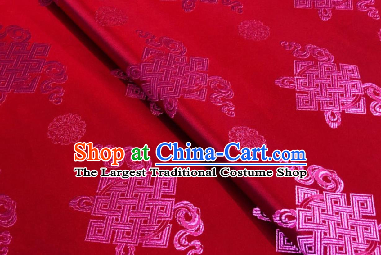 Asian Chinese Traditional Lucky Pattern Design Red Brocade Silk Fabric Tang Suit Tapestry Satin Material DIY Damask