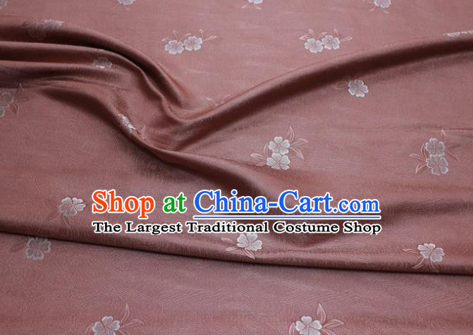 Chinese Classical Blossom Pattern Design Brownish Pink Brocade Silk Fabric DIY Satin Damask Asian Traditional Qipao Dress Tapestry Material