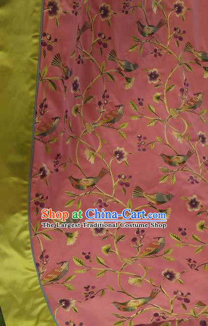 Top Quality Chinese Classical Flowers Birds Pattern Embroidered Cotton Material Asian Traditional Curtain Cloth Fabric