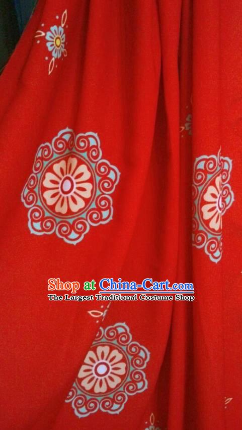 Top Quality Chinese Classical Pattern Red Cotton Material Asian Traditional Curtain Cloth Fabric