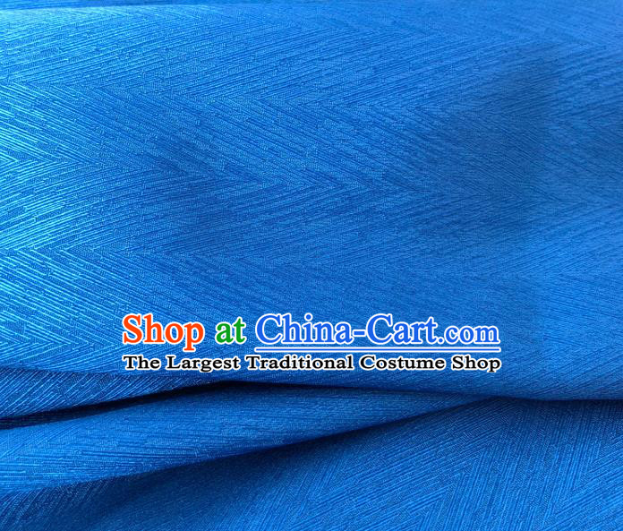 Top Quality Chinese Royalblue Satin Fabric Traditional Asian Hanfu Dress Cloth Silk Material Traditional Jacquard Tapestry
