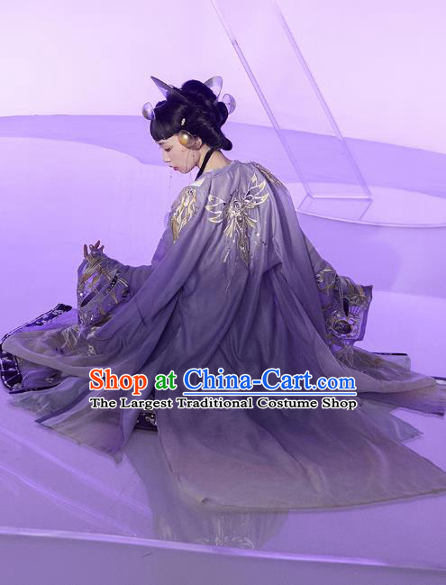 Chinese Song Dynasty Imperial Consort Garment Traditional Ancient Noble Woman Hanfu Costumes Embroidered Cloak Top Blouse and Skirt Complete Set