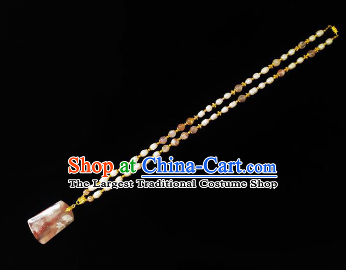 Chinese Handmade Necklace Traditional Hanfu Jewelry Accessories Pearls Necklet for Women
