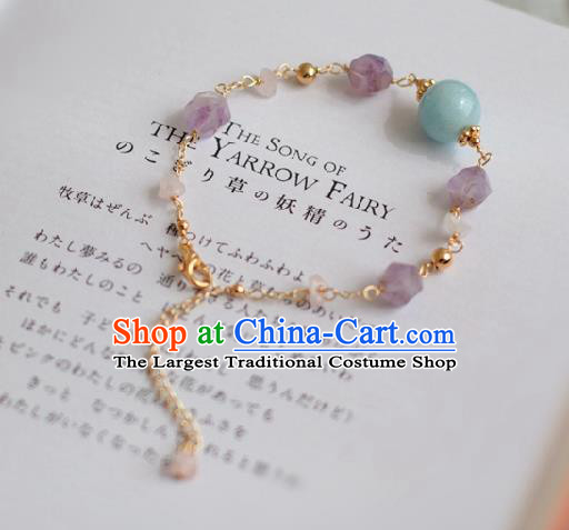 Baroque Handmade Purple Stone Jewelry Accessories European Novel Design Bracelet for Women