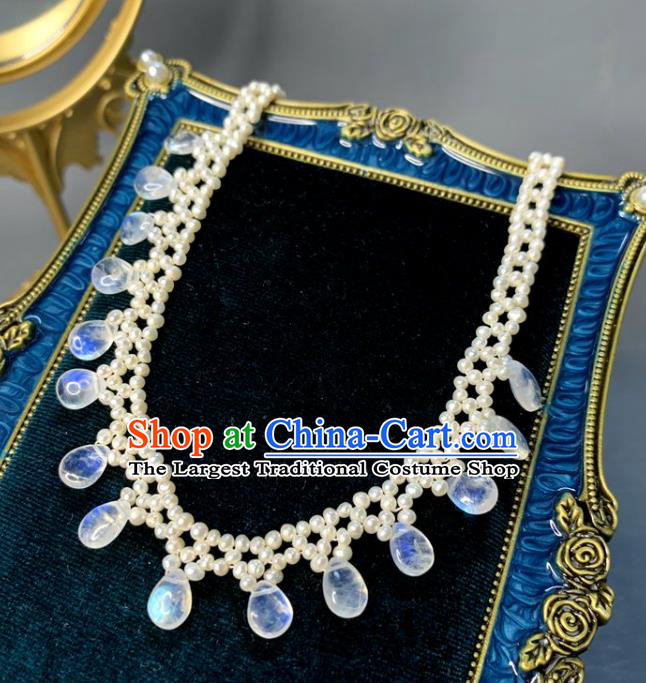 Baroque Handmade Beads Jewelry Accessories European Novel Design Moonstone Necklace for Women