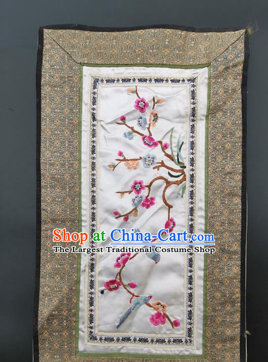 Chinese Traditional Embroidered Plum Blossom Picture Handmade Embroidery Craft Embroidering Silk Decorative Painting