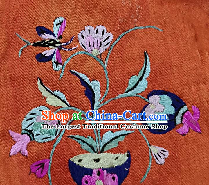 Traditional Chinese Embroidered Flowers Bird Silk Patches Handmade Embroidery Fabric Accessories Embroidering Dress Applique