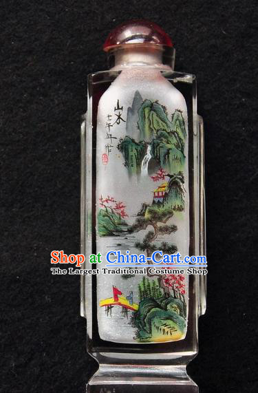 Chinese Handmade Scenery Snuff Bottle Traditional Inside Painting Landscape Snuff Bottles Artware