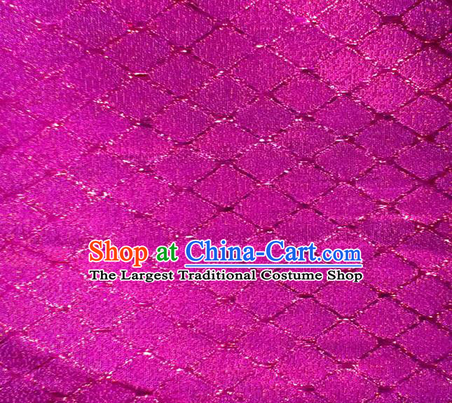 Chinese Traditional Argyle Pattern Design Rosy Brocade Fabric Tapestry Cloth Asian Silk Satin Material