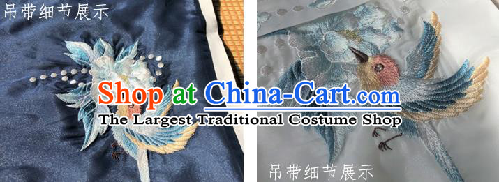 Traditional Chinese Song Dynasty Historical Costumes Ancient Noble Concubine Hanfu Garment Embroidered BeiZi Camisole Blouse and Skirt Full Set