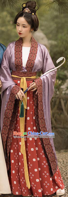 China Ancient Southern and Northern Dynasties Hanfu Apparel Traditional Court Maid Historical Clothing