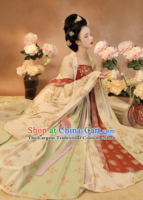 China Ancient Tang Dynasty Court Woman Hanfu Dress Traditional Imperial Consort Historical Clothing