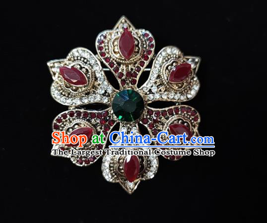 Top Ruby Brooch Handmade Baroque Queen Breastpin Court Jewelry Accessories