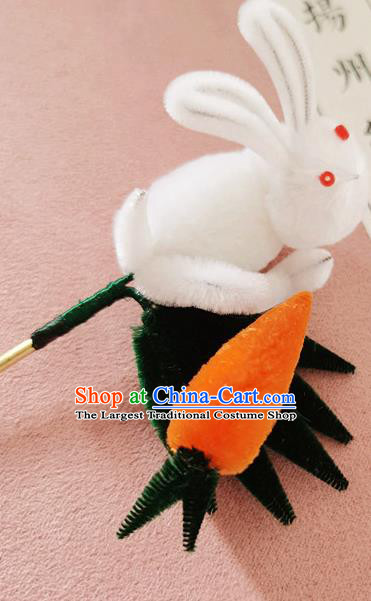 Handmade China Classical Velvet Rabbit Brooch Traditional Cheongsam Accessories