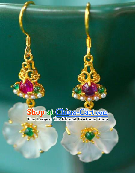 China Traditional Cheongsam Amethyst Ear Accessories National Wedding Plum Blossom Earrings