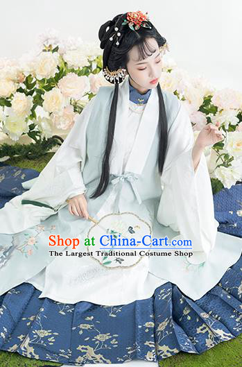 China Traditional Ming Dynasty Noble Princess Historical Clothing Ancient Patrician Female Embroidered Hanfu Dress