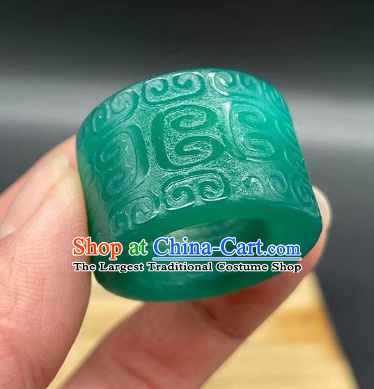 China National Jade Carving Ring Handmade Jewelry Accessories Traditional Thimble