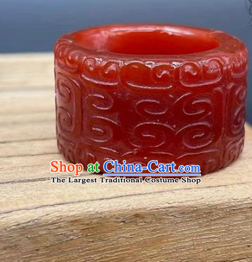 China National Carving Ring Handmade Jewelry Accessories Traditional Agate Thimble