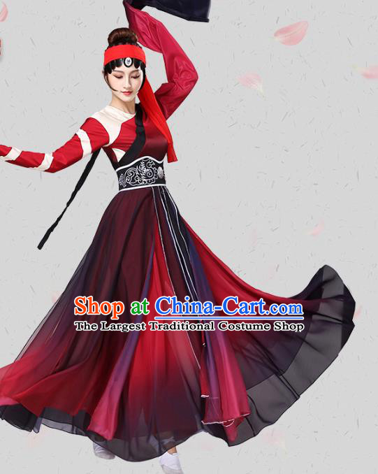 China Traditional Dance Group Dance Water Sleeve Costume Classical Dance Stage Show Dress