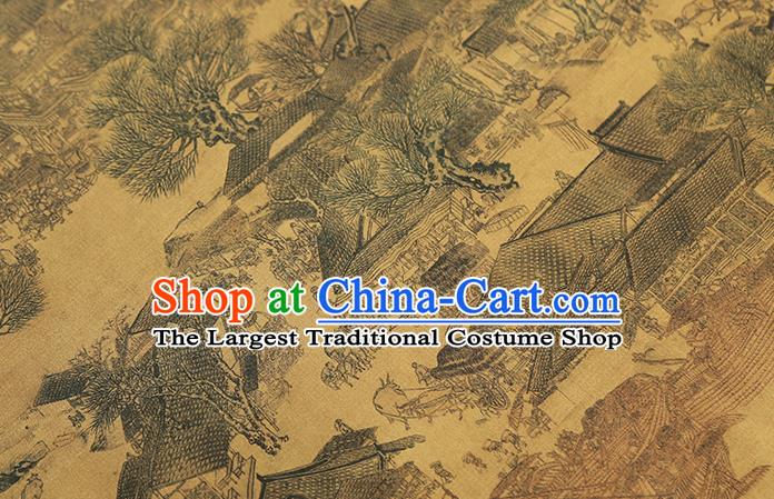 Chinese Traditional Gambiered Guangdong Gauze Fabric Classical Pattern Silk Drapery Qipao Dress Tapestry Cloth
