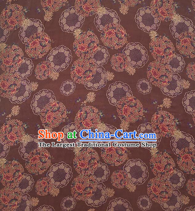 Chinese Traditional Qipao Dress Rust Red Brocade Material Classical Cheongsam Silk Fabric Gambiered Guangdong Gauze