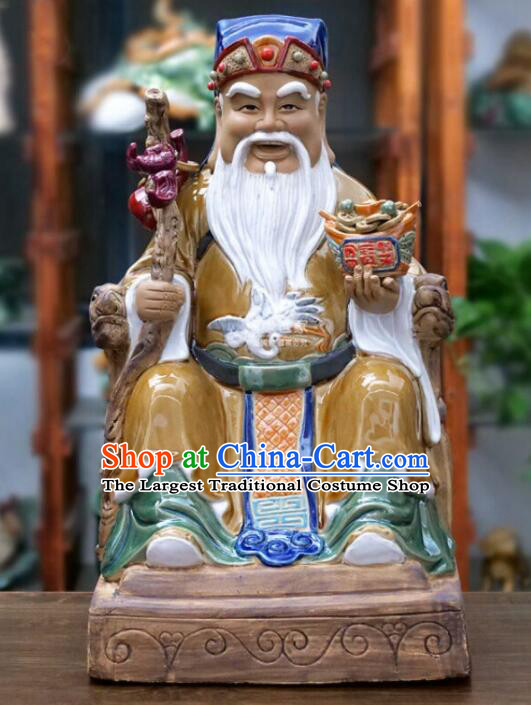 Chinese Shi Wan Ceramic Figurine Tu Do Gong Porcelain Statue Handmade Arts