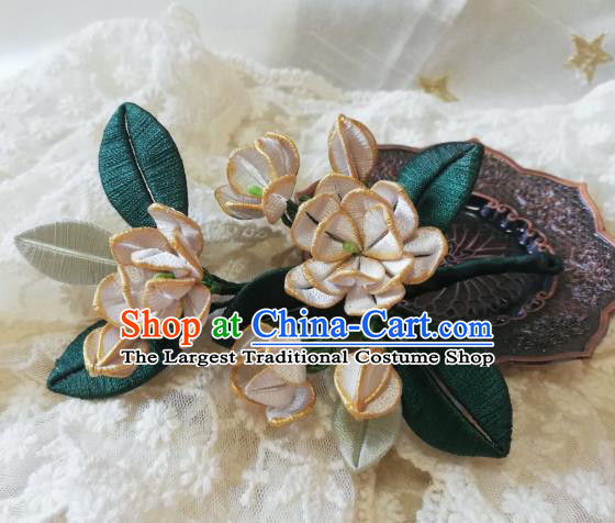 Chinese Traditional Song Dynasty Hanfu Hair Accessories Hairpin Ancient Princess Silk Jasmine Flower Hair Stick
