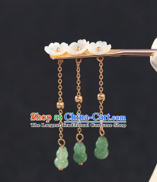China Traditional Hanfu Hair Accessories Classical Cheongsam Jade Gourd Tassel Hairpin
