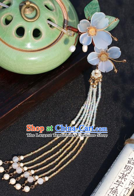 China Classical Butterfly Hairpin Traditional Hair Accessories Hanfu Beads Tassel Hair Stick