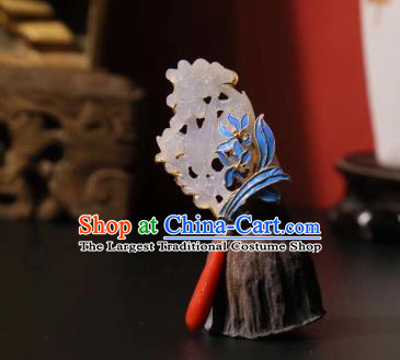 China Handmade Jade Brooch Traditional Cheongsam Breastpin Agate Accessories