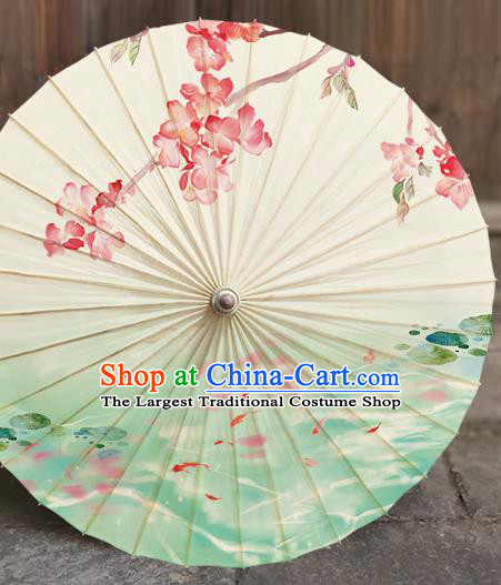 China Classical Dance Umbrella Painting Peach Blossom Oil Paper Umbrella