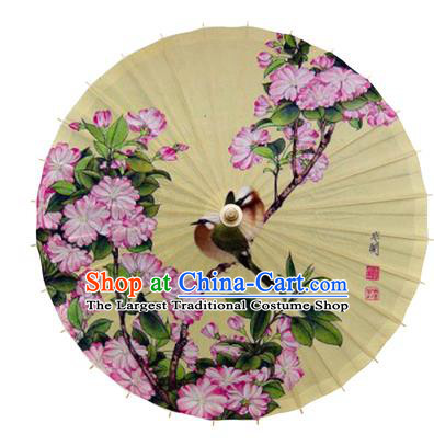 China Handmade Painting Peach Blossom Oil Paper Umbrella Traditional Classical Dance Stage Show Umbrella