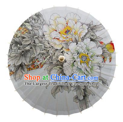 China Traditional Cheongsam Stage Show Oil Paper Umbrella Handmade Painting Peony Umbrella