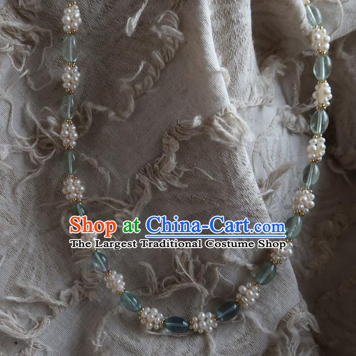Handmade Chinese Necklet Accessories Traditional Hanfu Pearls Necklace