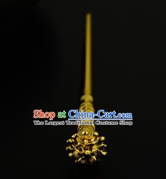 China Ancient Court Lady Golden Hairpin Handmade Traditional Song Dynasty Empress Hair Stick