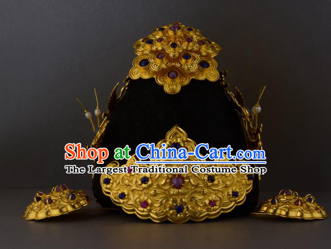 China Ancient Empress Hair Jewelry Handmade Traditional Ming Dynasty Queen Headdress Complete Set