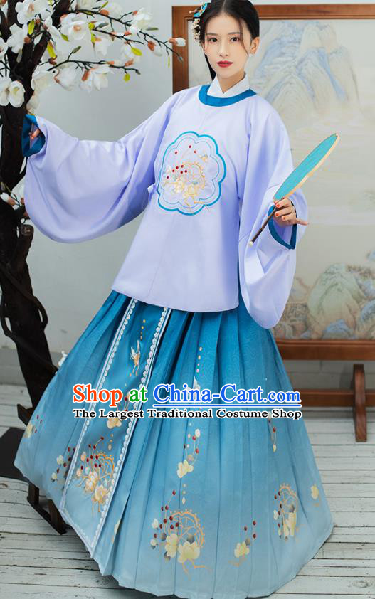 China Ancient Young Lady Hanfu Dress Traditional Ming Dynasty Female Clothing
