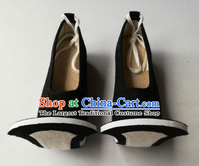 Chinese Handmade Classical Black Cloth Shoes Traditional Hanfu Shoes Han Dynasty Men Shoes