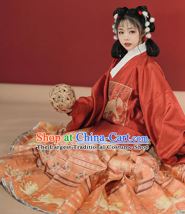 China Ming Dynasty Court Lady Hanfu Clothing Ancient Princess Historical Costumes Full Set