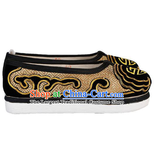 Chinese Traditional Beijing Opera Laosheng Shoes Handmade Ancient Elderly Gentleman Shoes
