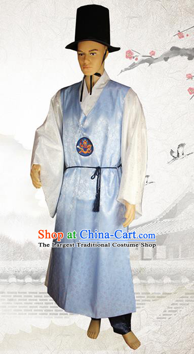 China Korean Nationality Folk Dance Costumes Chaoxian Ethnic Minority Bridegroom Clothing and Headwear