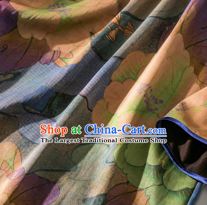 Asian Chinese Classical Camellia Pattern Cheongsam Traditional Silk Long Qipao Dress Female Clothing