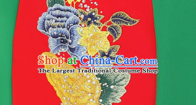 China Catwalks Embroidery Qipao Dress Stage Performance Trailing Cheongsam Woman Wedding Clothing