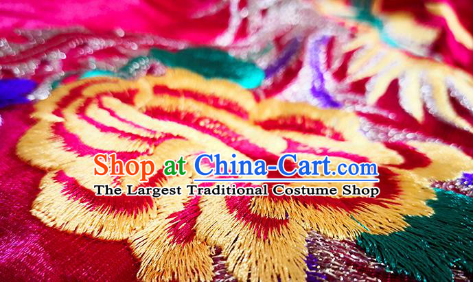 China Classical Embroidery Phoenix Red Qipao Catwalks Show Aodai Cheongsam Stage Performance Dress Clothing