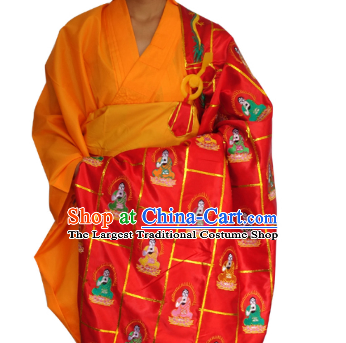 Chinese Ancient Kesa Kasaya Buddhist Monk Costumes Complete Set