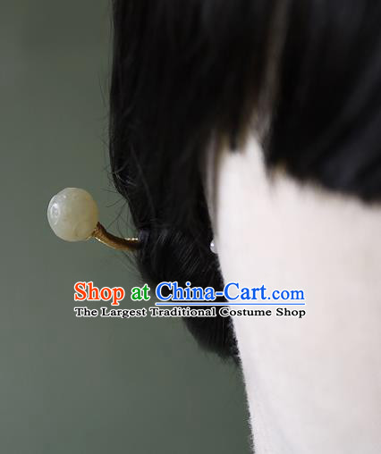 Chinese Ancient Royal Infanta Hairpin Hair Accessories Traditional Song Dynasty Princess Jade Hair Stick