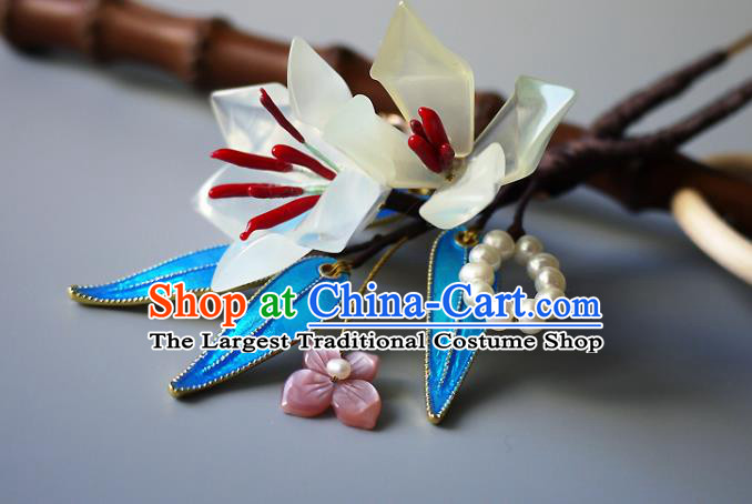 Chinese Ancient Palace Lady Hairpin Traditional Qing Dynasty Court Woman Mangnolia Hair Stick