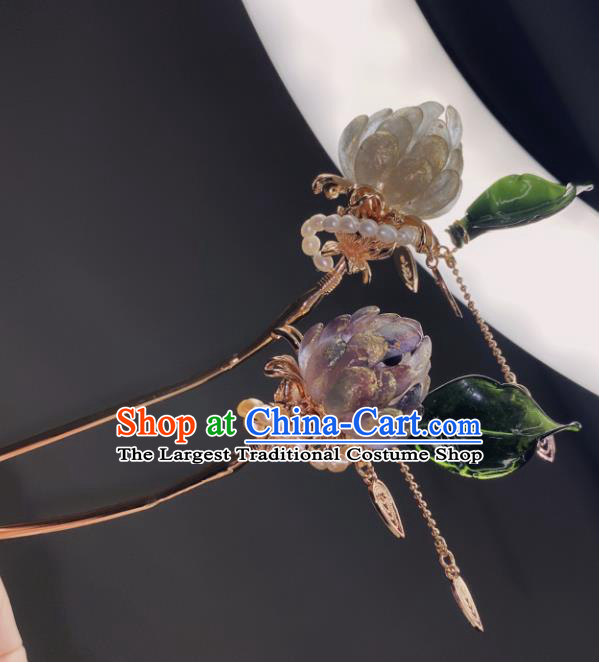 China Handmade Pine Cone Hairpin Cosplay Hair Accessories Ancient Royal Princess Hair Stick