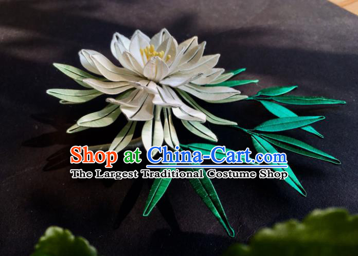 China Handmade Silk Epiphyllum Hairpin Traditional Hanfu Headpiece Ancient Song Dynasty Court Woman Hair Stick